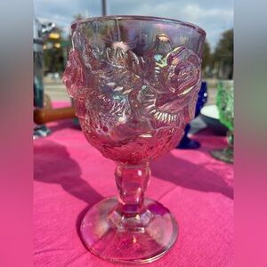 🩷Vintage Madonna Inn pink glass goblet (large)